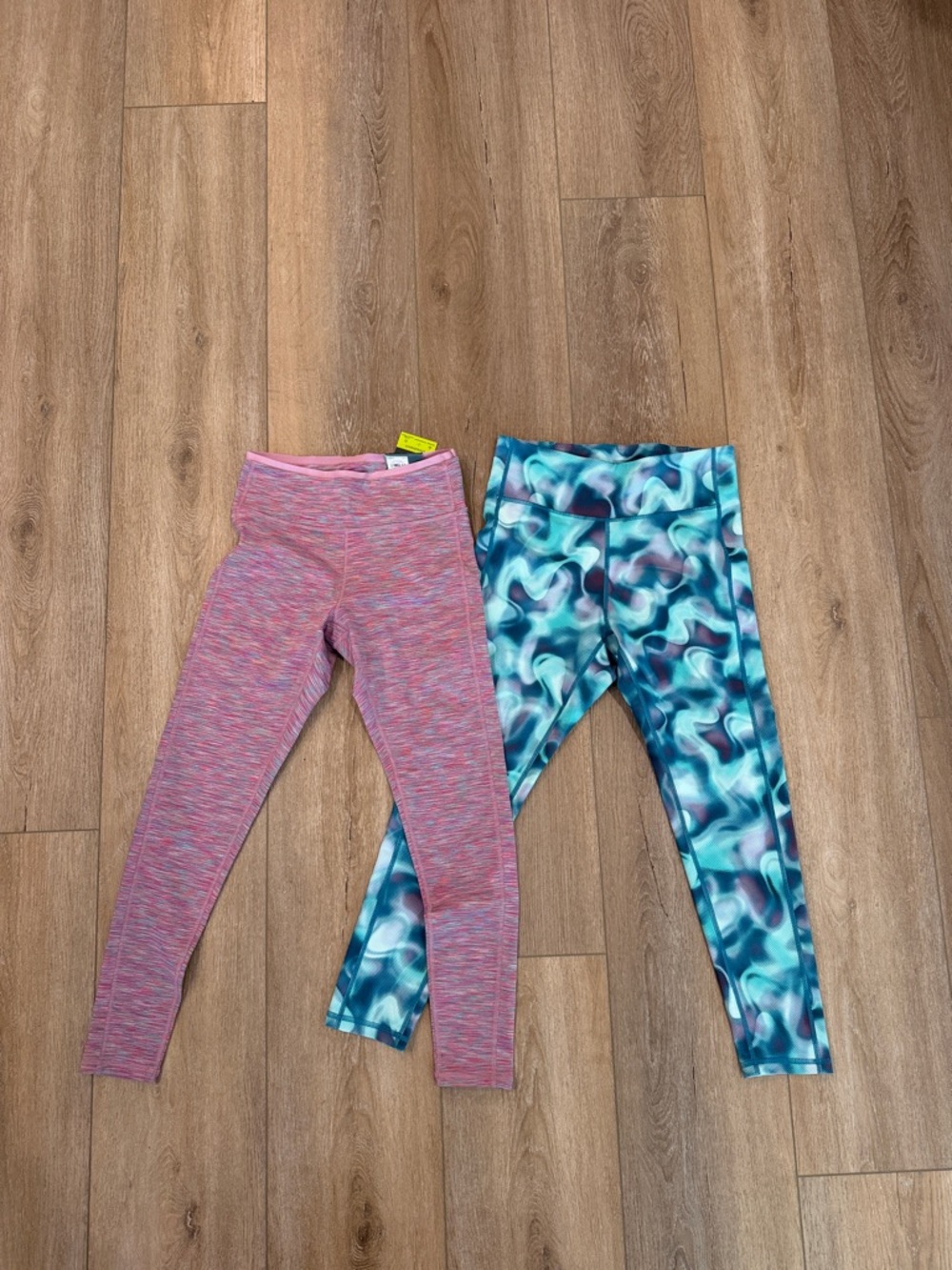 Tek gear new with tags Active Leggings - Pink Space Dye & Blue Swirl M&L